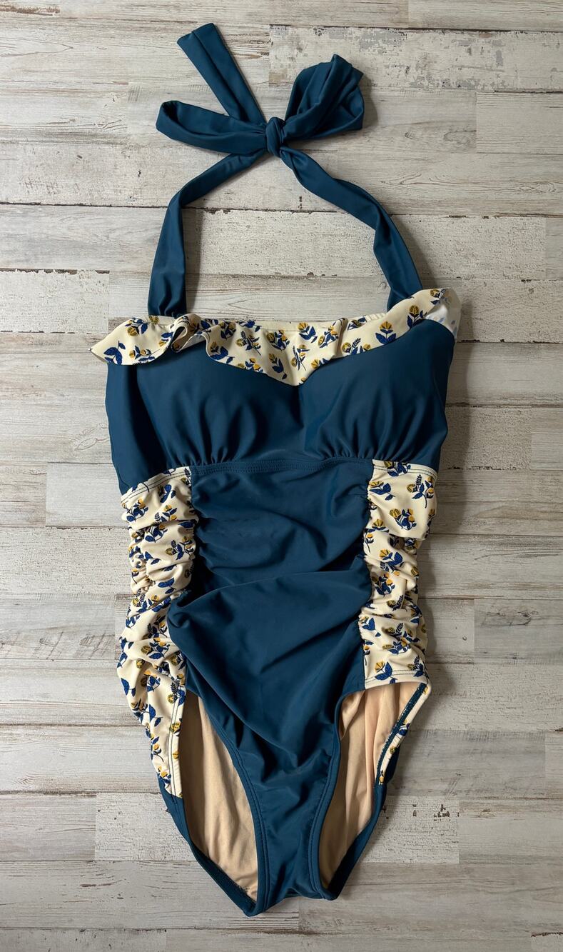 Women's Matilda Jane Blue Halter Top Swimsuit sz S EUC